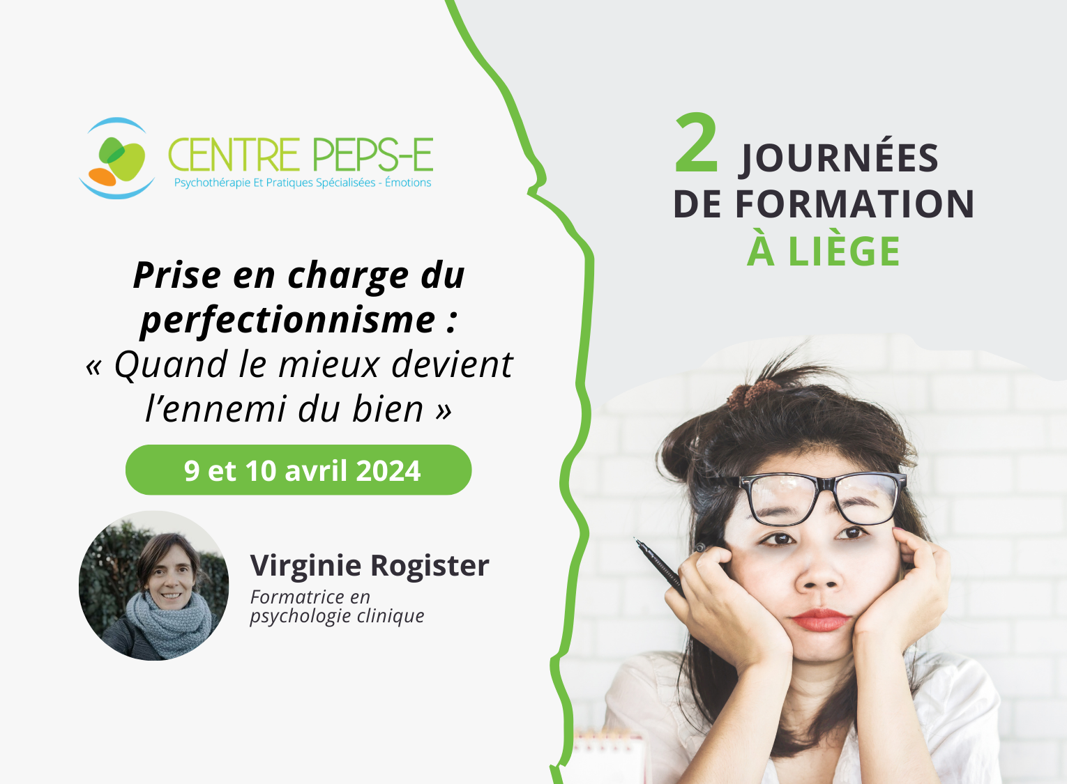 2 journées de formation (Liège) - Prise en charge du perfectionnisme : « Quand le mieux devient l’ennemi du bien » - 9 et 10 avril 2024