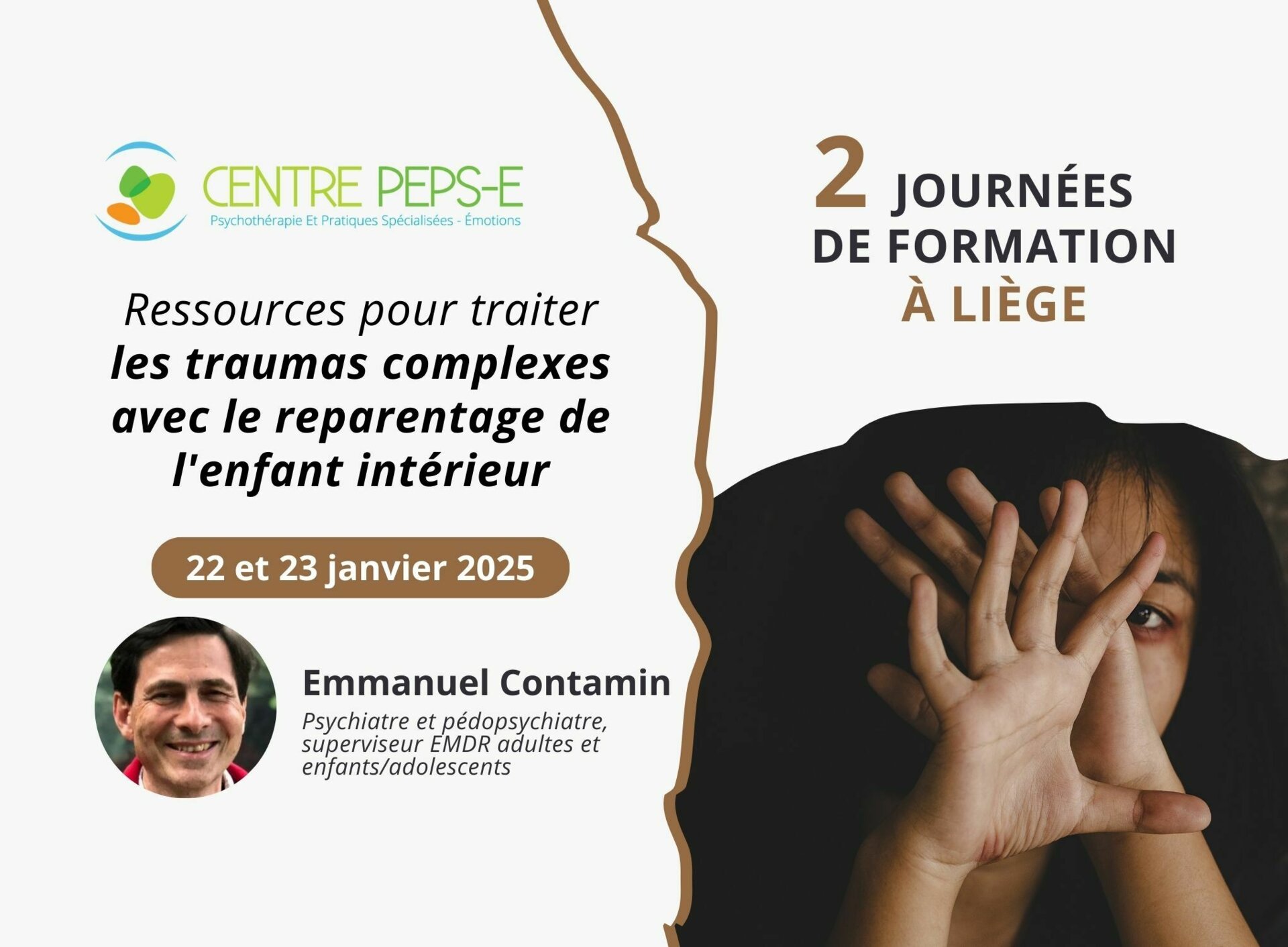 2 JOURNÉES DE FORMATION À LIÈGE : Ressources pour traiter les traumas complexes avec le reparentage de l'enfant intérieur – 22 et 23 janvier 2025