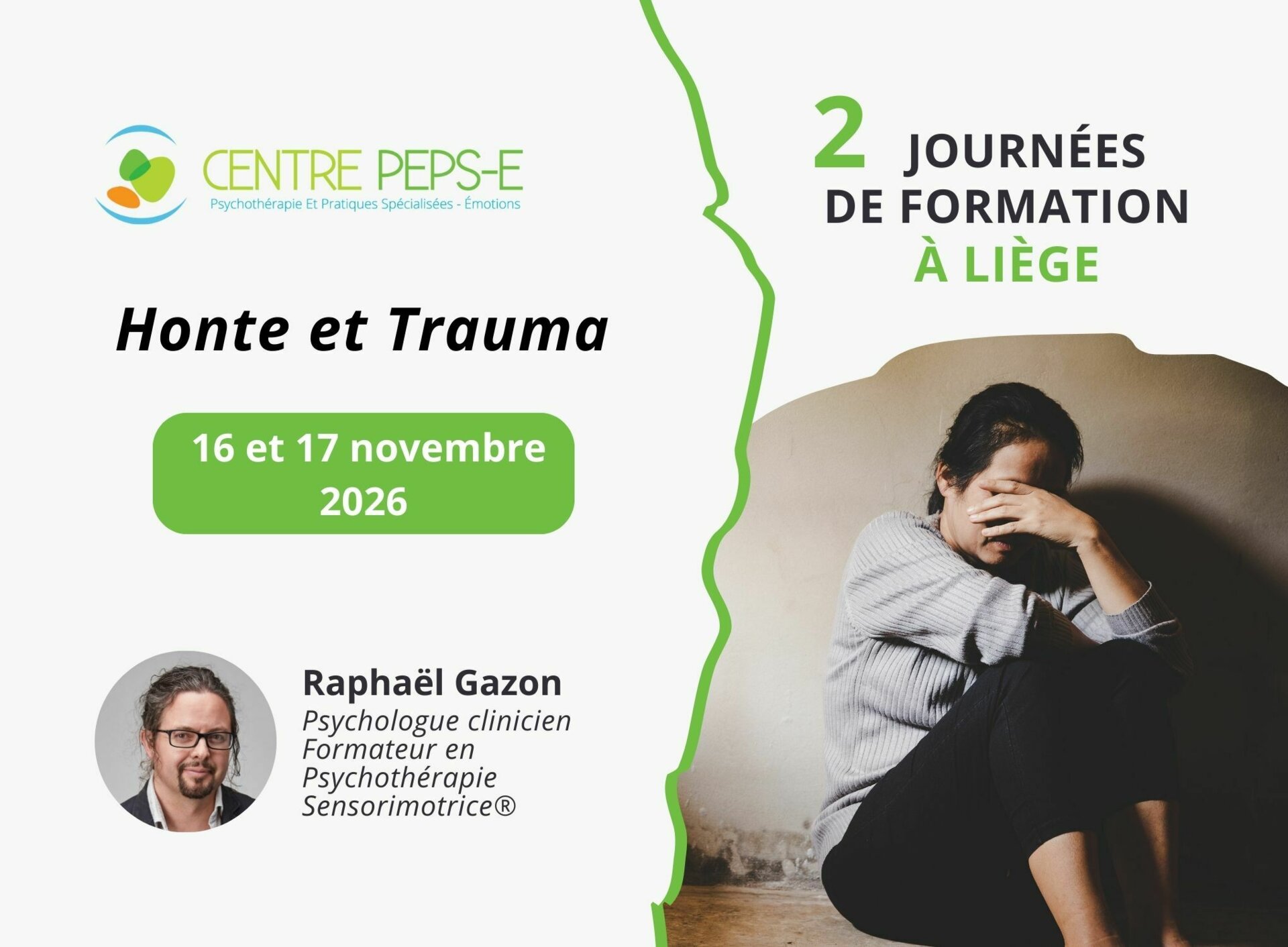 2 JOURNÉES DE FORMATION À LIÈGE : Honte et Trauma - 16 et 17 novembre 2026