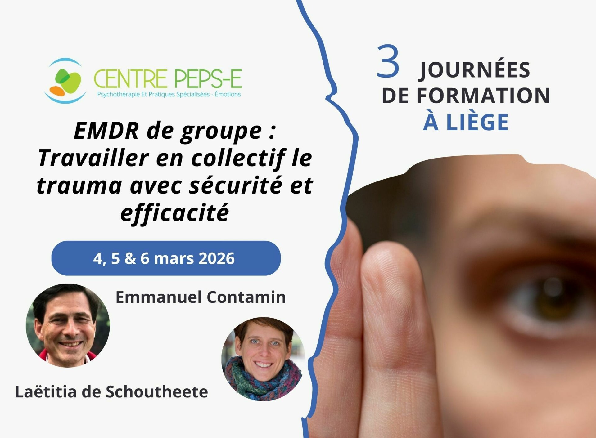 3 JOURNÉES DE FORMATIONS A LIÈGE : EMDR de groupe : travailler en collectif le trauma avec sécurité et efficacité - 4-5-6 mars 2026