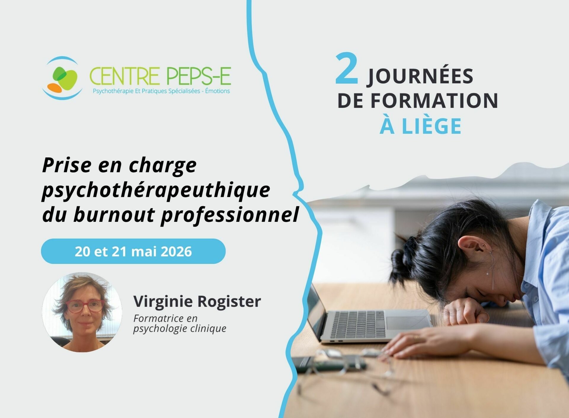 2 journées de formation (Liège) - Prise en charge psychothérapeutique du burnout professionnel - 20 et 21 mai 2026