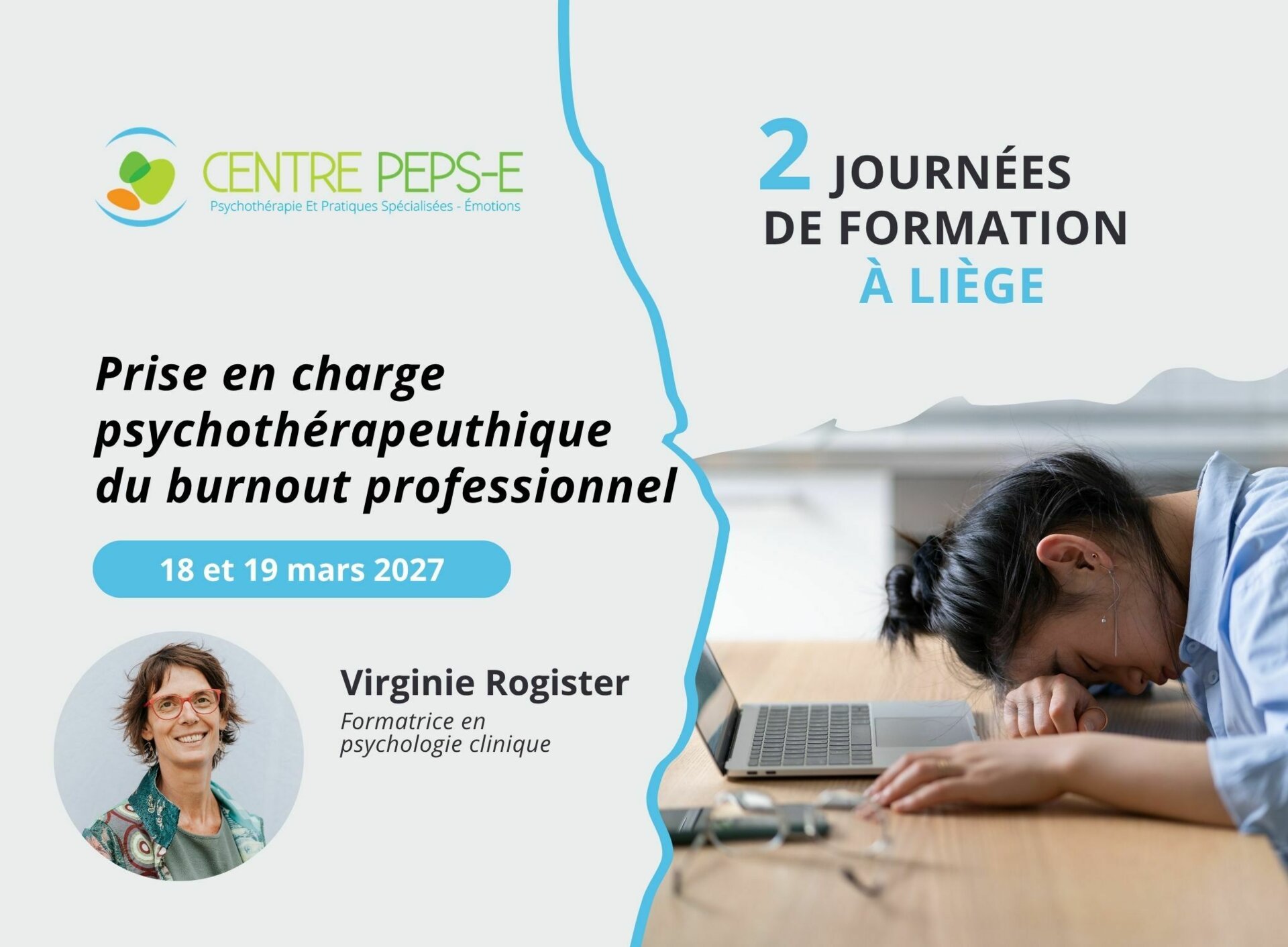 2 journées de formation (Liège) - Prise en charge psychothérapeutique du burnout professionnel - 18 et 19 mars 2027