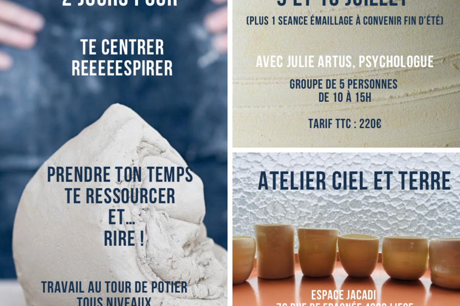 Stage céramique  / les bienfaits du travail de la terre