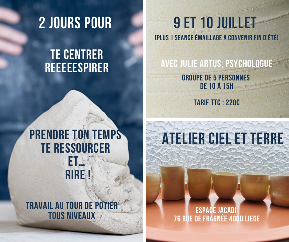 Stage céramique / les bienfaits du travail de la terre