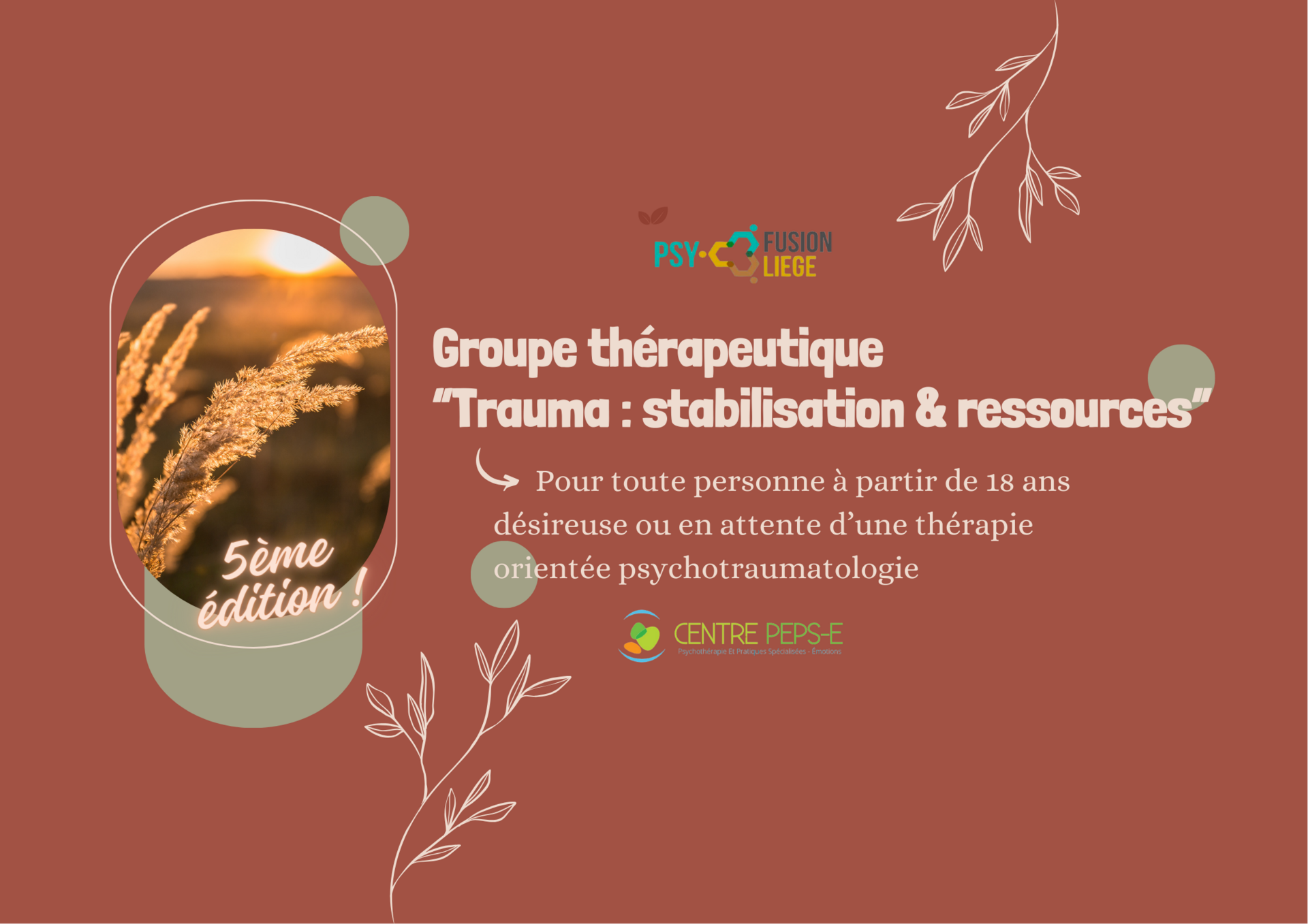 5ème édition - groupe de stabilisation autour du psychotrauma