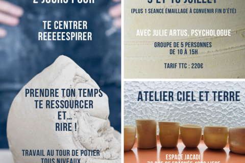 Stage céramique  / les bienfaits du travail de la terre